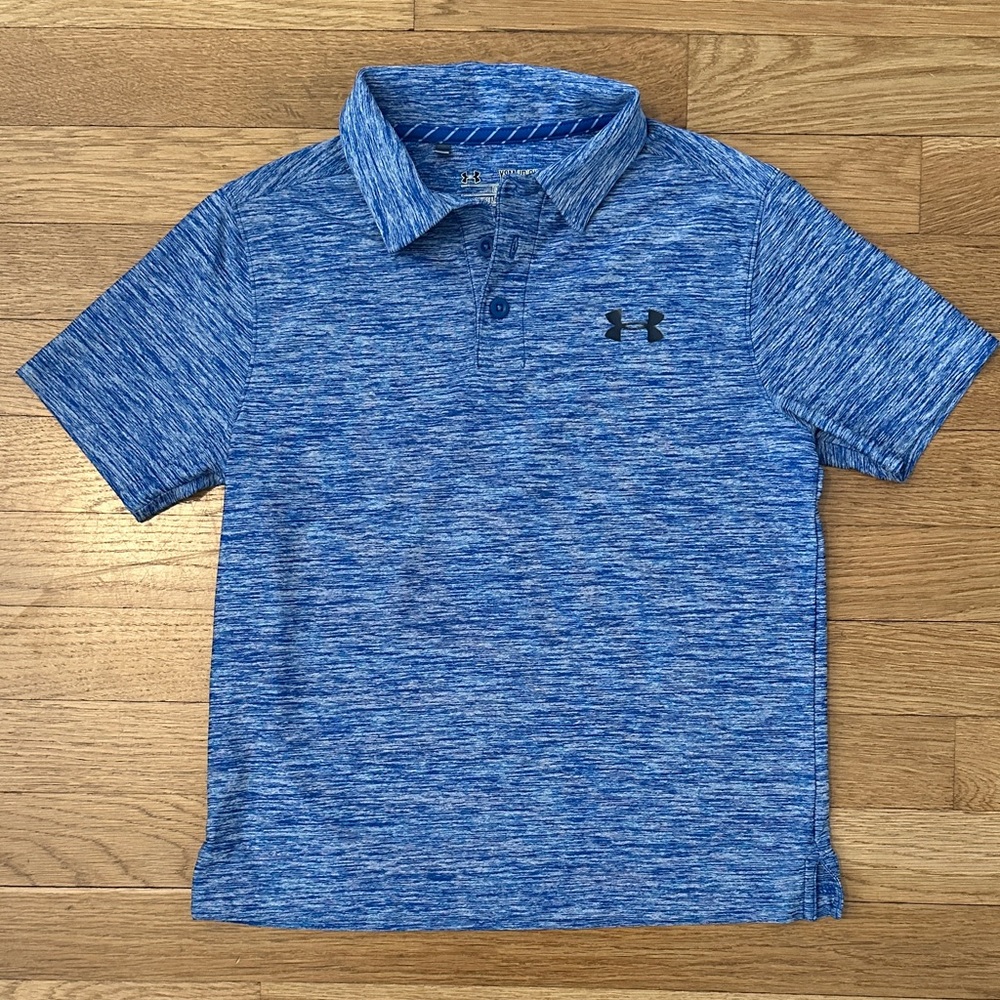 Under Armour Kids Heathered Blue Polo